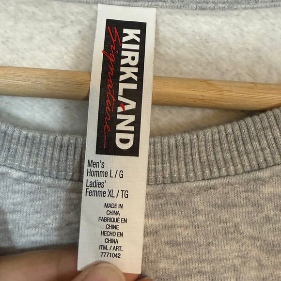 Kirkland Signature Costco Crewneck Sweatshirt Grey Men’s Size L - Picture 4 of 9